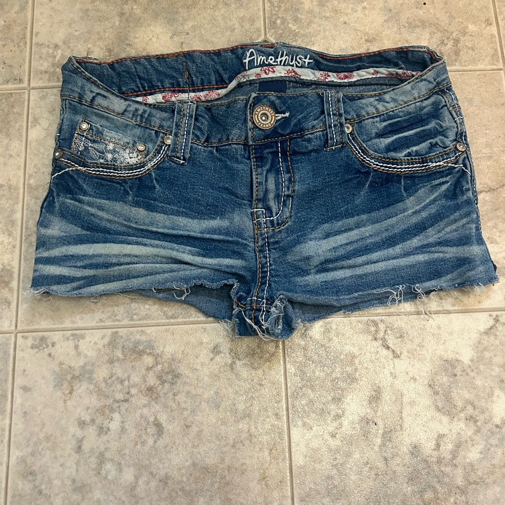 Amethyst Jeans Distressed Blue Jean Shorts